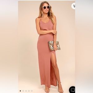 Watch the Sunset Rusty Rose Maxi Dress